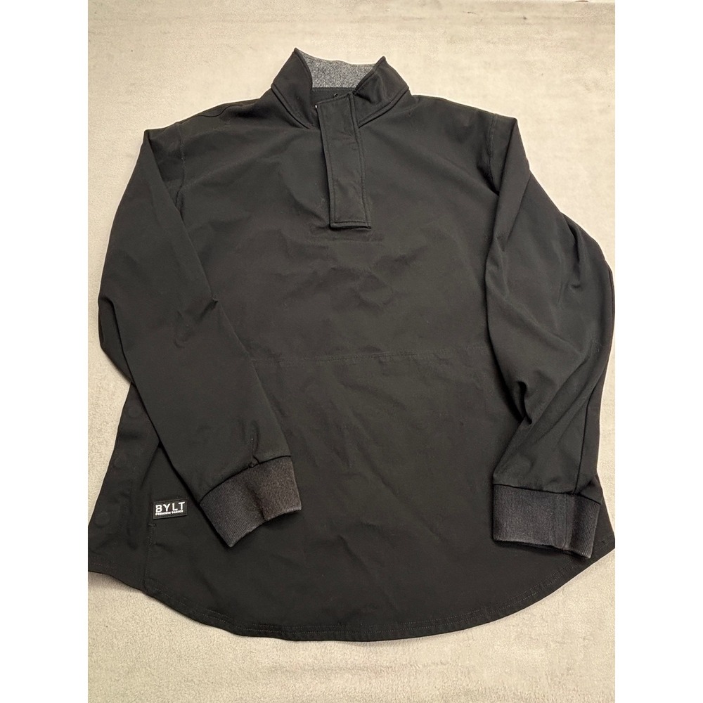 BYLT Premium Basics Elite Fairway Pullover Mens XL Black Quarter Zip Tech Shirt
